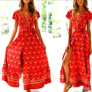 Boho Floral Maxi Summer Dress